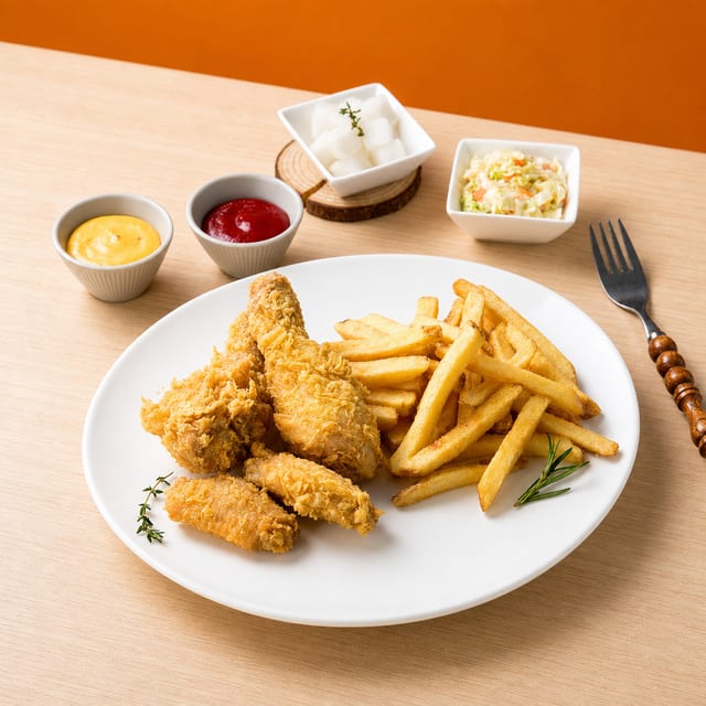 CHICKEN & FRIES.
